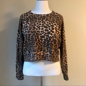 Cropped Leopard Sweatshirt